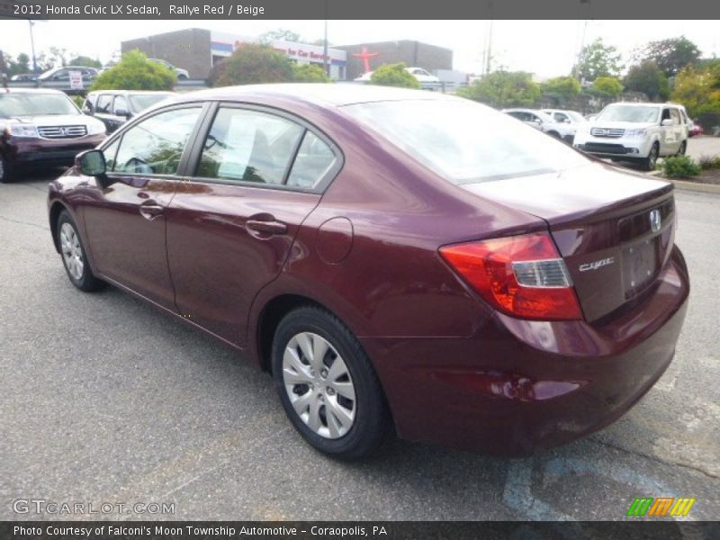 Rallye Red / Beige 2012 Honda Civic LX Sedan