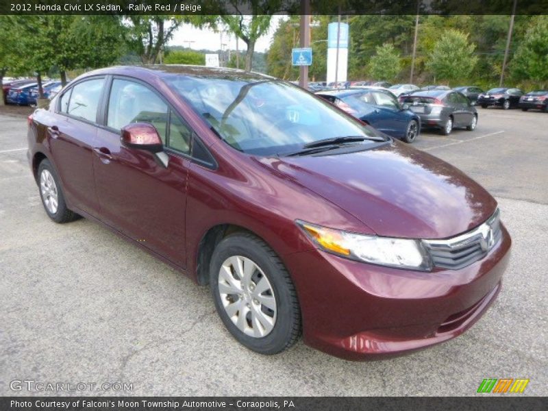 Rallye Red / Beige 2012 Honda Civic LX Sedan
