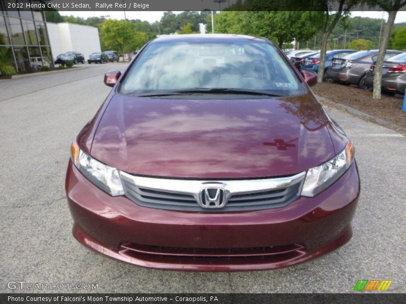 Rallye Red / Beige 2012 Honda Civic LX Sedan