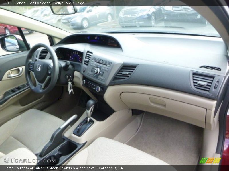 Rallye Red / Beige 2012 Honda Civic LX Sedan