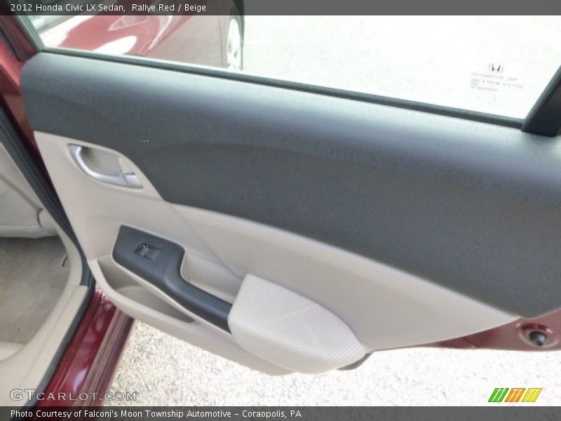 Rallye Red / Beige 2012 Honda Civic LX Sedan