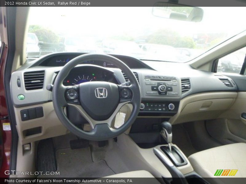 Rallye Red / Beige 2012 Honda Civic LX Sedan