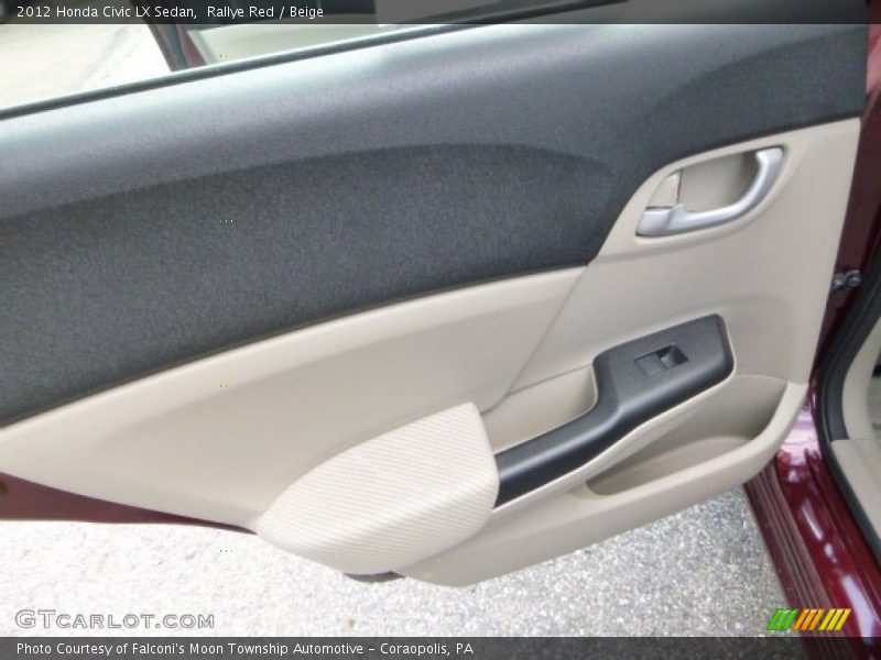Rallye Red / Beige 2012 Honda Civic LX Sedan