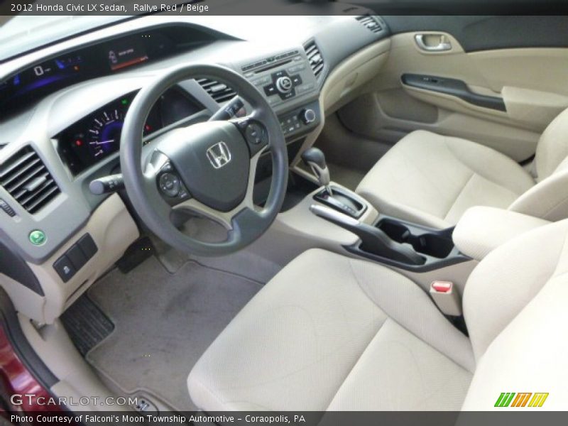 Rallye Red / Beige 2012 Honda Civic LX Sedan