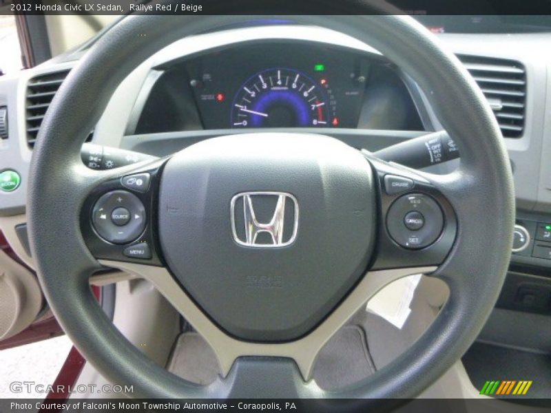 Rallye Red / Beige 2012 Honda Civic LX Sedan