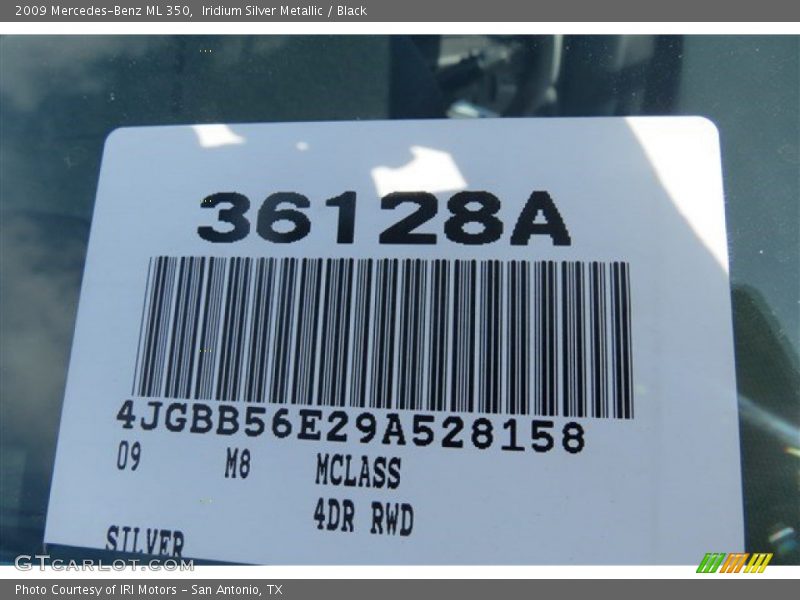 Iridium Silver Metallic / Black 2009 Mercedes-Benz ML 350