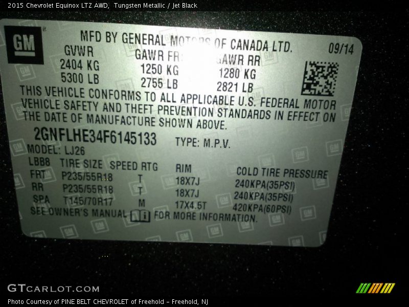 Tungsten Metallic / Jet Black 2015 Chevrolet Equinox LTZ AWD