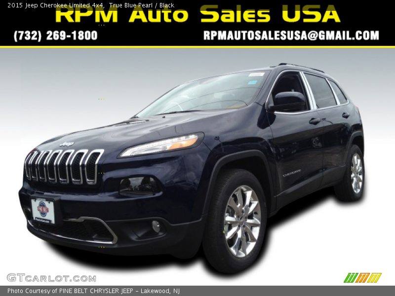 True Blue Pearl / Black 2015 Jeep Cherokee Limited 4x4