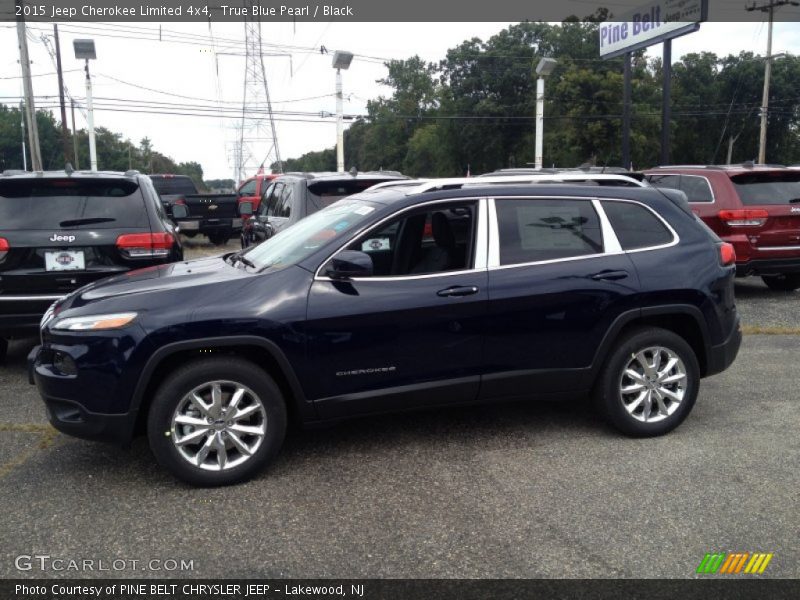 True Blue Pearl / Black 2015 Jeep Cherokee Limited 4x4