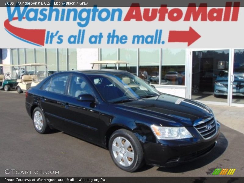 Ebony Black / Gray 2009 Hyundai Sonata GLS