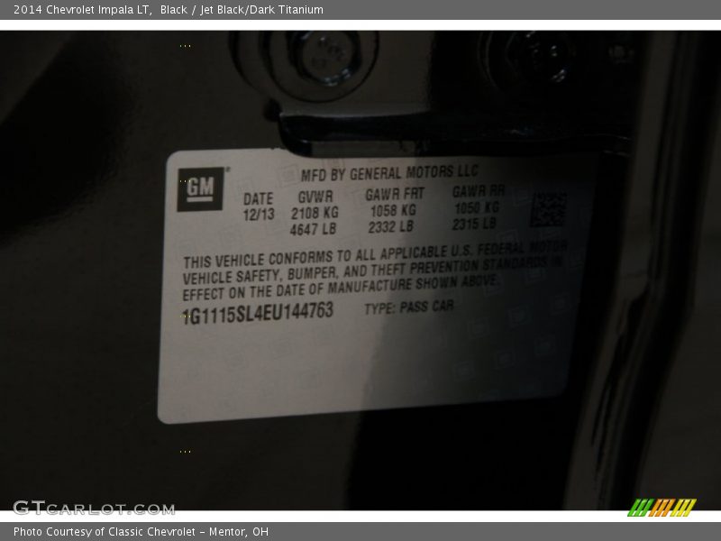 Black / Jet Black/Dark Titanium 2014 Chevrolet Impala LT
