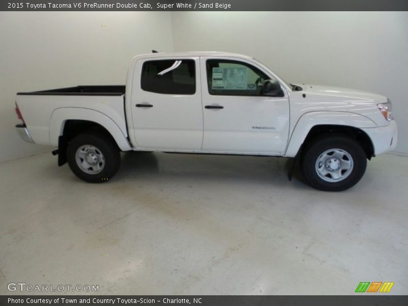 Super White / Sand Beige 2015 Toyota Tacoma V6 PreRunner Double Cab