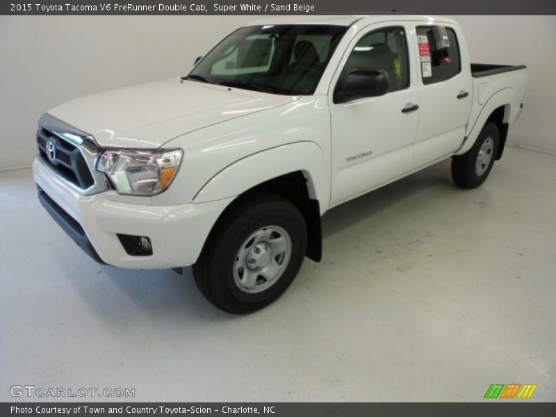Super White / Sand Beige 2015 Toyota Tacoma V6 PreRunner Double Cab