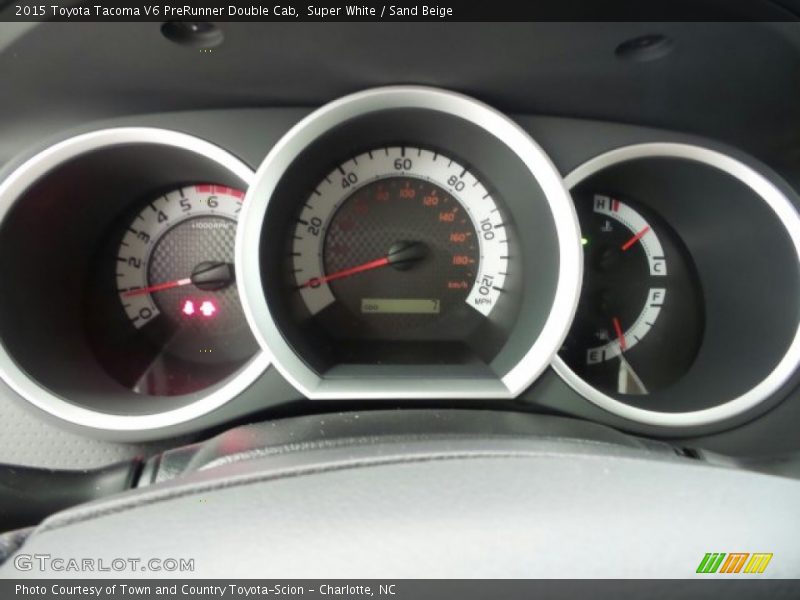 Super White / Sand Beige 2015 Toyota Tacoma V6 PreRunner Double Cab