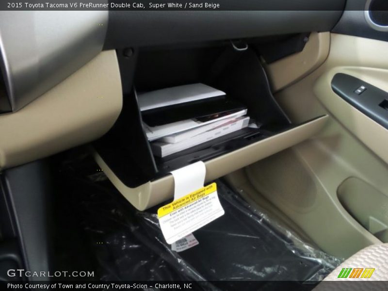 Super White / Sand Beige 2015 Toyota Tacoma V6 PreRunner Double Cab