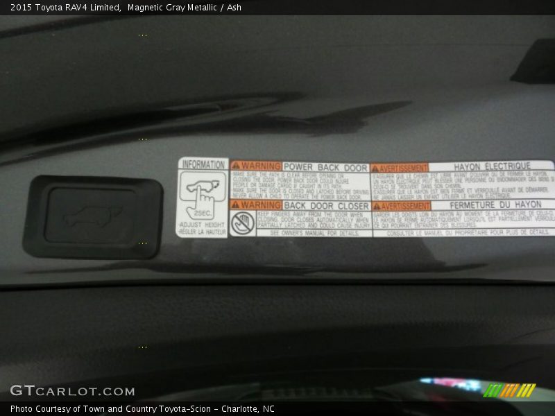 Magnetic Gray Metallic / Ash 2015 Toyota RAV4 Limited
