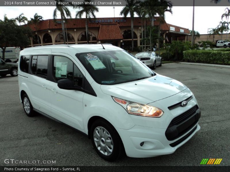 Frozen White / Charcoal Black 2014 Ford Transit Connect XLT Wagon