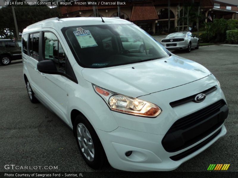 Frozen White / Charcoal Black 2014 Ford Transit Connect XLT Wagon