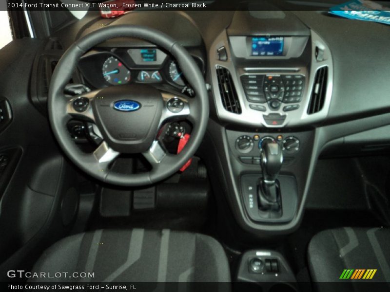 Frozen White / Charcoal Black 2014 Ford Transit Connect XLT Wagon