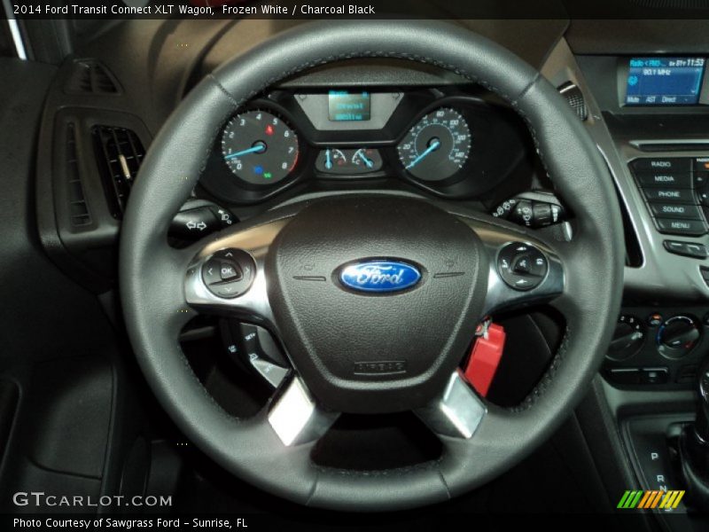 Frozen White / Charcoal Black 2014 Ford Transit Connect XLT Wagon