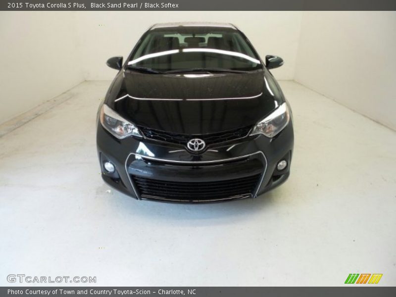 Black Sand Pearl / Black Softex 2015 Toyota Corolla S Plus