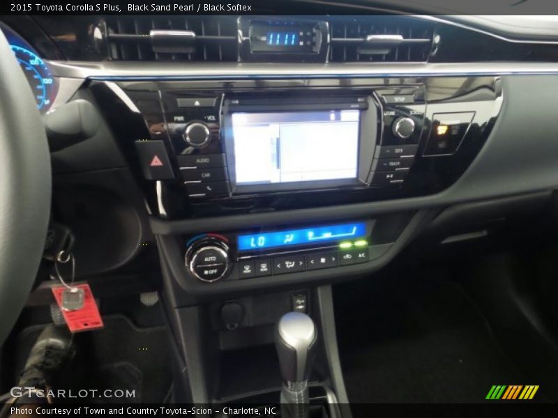 Black Sand Pearl / Black Softex 2015 Toyota Corolla S Plus
