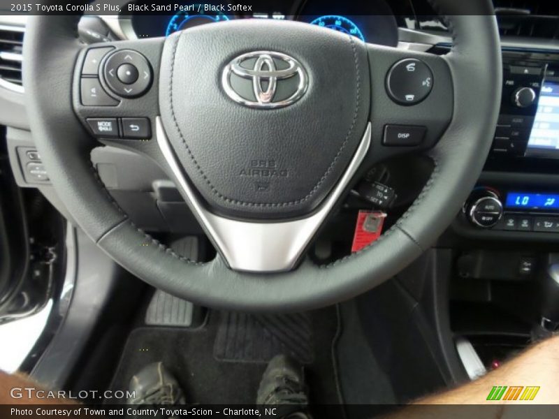 Black Sand Pearl / Black Softex 2015 Toyota Corolla S Plus
