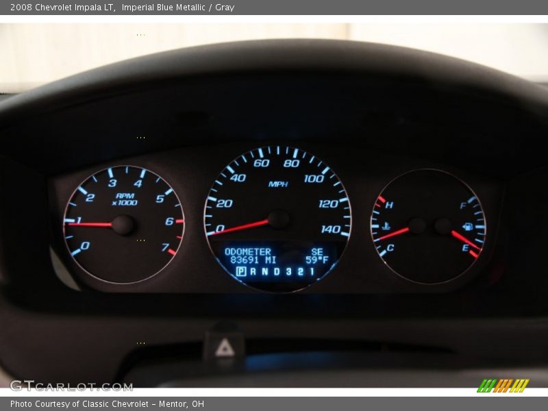Imperial Blue Metallic / Gray 2008 Chevrolet Impala LT
