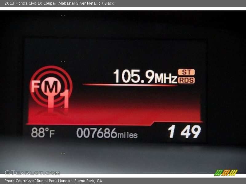 Alabaster Silver Metallic / Black 2013 Honda Civic LX Coupe