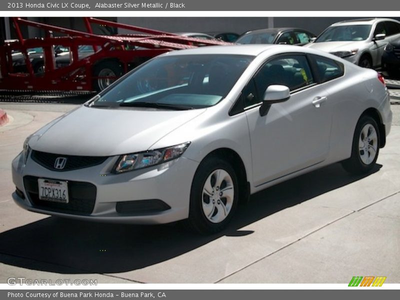 Alabaster Silver Metallic / Black 2013 Honda Civic LX Coupe