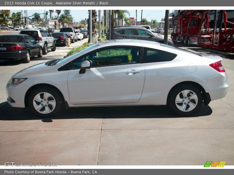 Alabaster Silver Metallic / Black 2013 Honda Civic LX Coupe