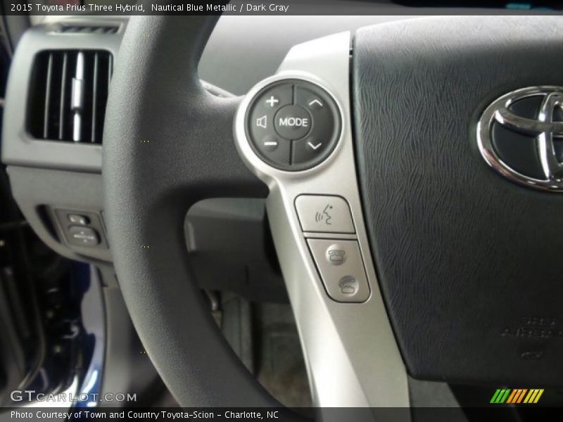 Nautical Blue Metallic / Dark Gray 2015 Toyota Prius Three Hybrid