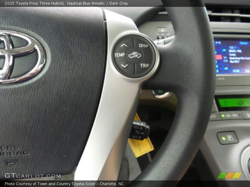 Nautical Blue Metallic / Dark Gray 2015 Toyota Prius Three Hybrid
