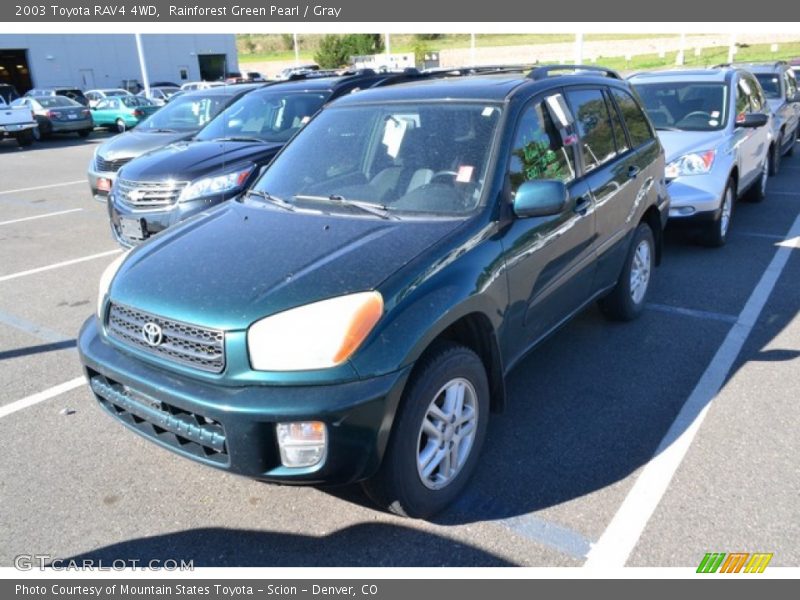 Rainforest Green Pearl / Gray 2003 Toyota RAV4 4WD