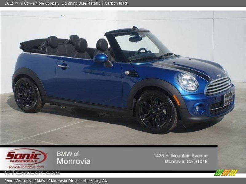 Lightning Blue Metallic / Carbon Black 2015 Mini Convertible Cooper