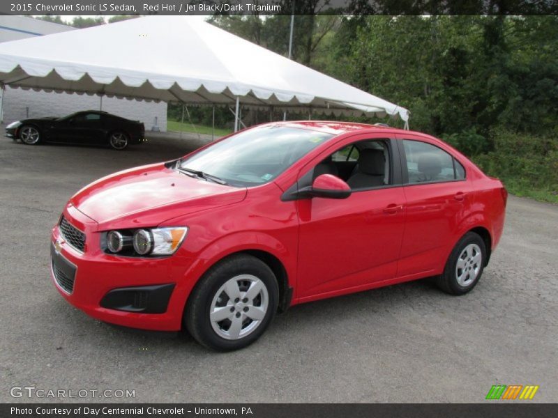 Red Hot / Jet Black/Dark Titanium 2015 Chevrolet Sonic LS Sedan