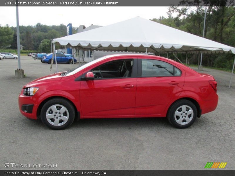 Red Hot / Jet Black/Dark Titanium 2015 Chevrolet Sonic LS Sedan