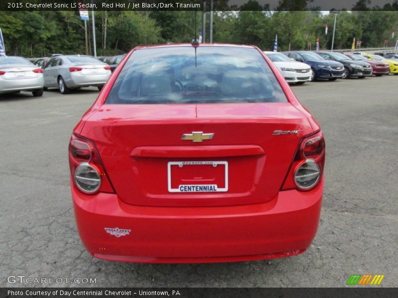 Red Hot / Jet Black/Dark Titanium 2015 Chevrolet Sonic LS Sedan