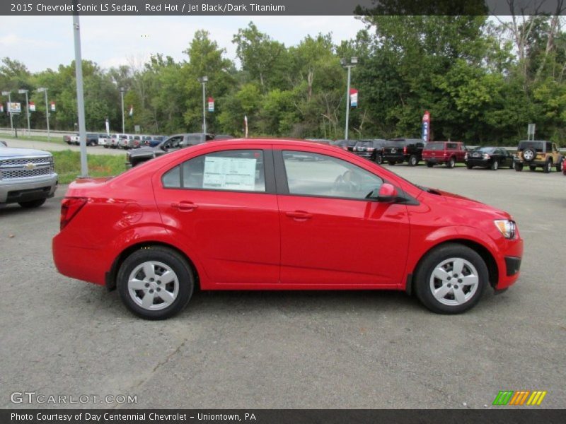 Red Hot / Jet Black/Dark Titanium 2015 Chevrolet Sonic LS Sedan