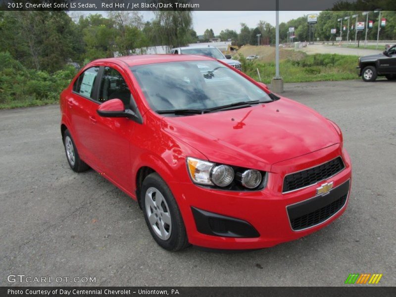 Red Hot / Jet Black/Dark Titanium 2015 Chevrolet Sonic LS Sedan