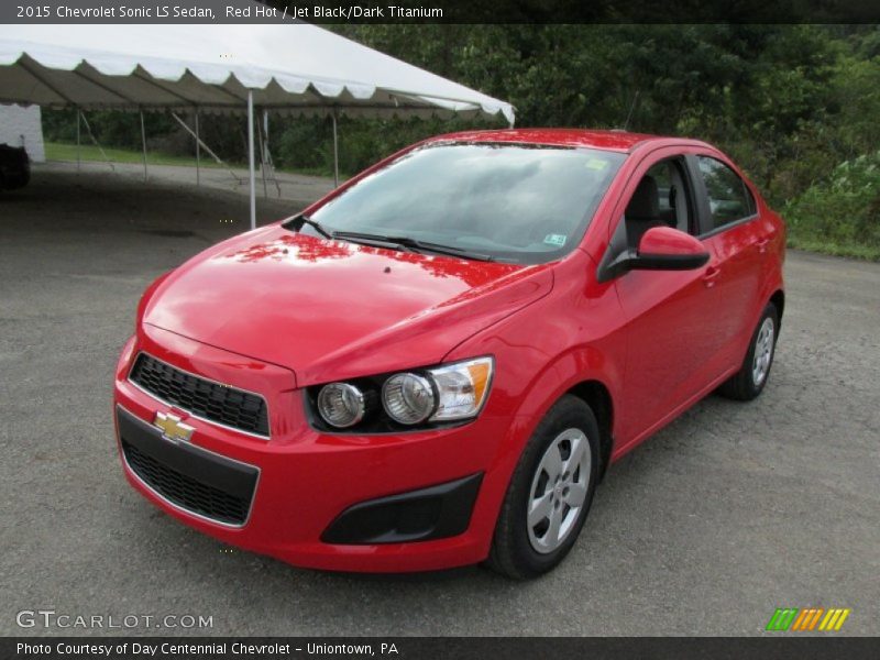 Red Hot / Jet Black/Dark Titanium 2015 Chevrolet Sonic LS Sedan