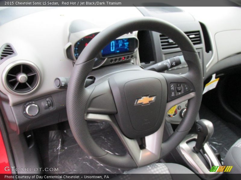 Red Hot / Jet Black/Dark Titanium 2015 Chevrolet Sonic LS Sedan
