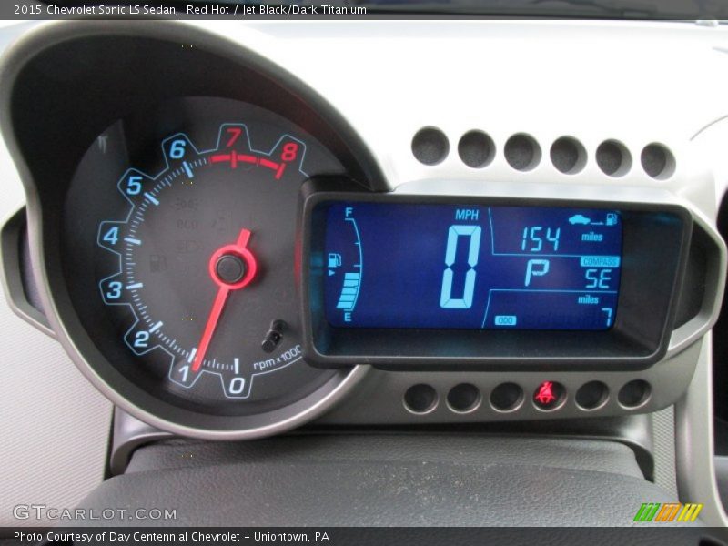 Red Hot / Jet Black/Dark Titanium 2015 Chevrolet Sonic LS Sedan