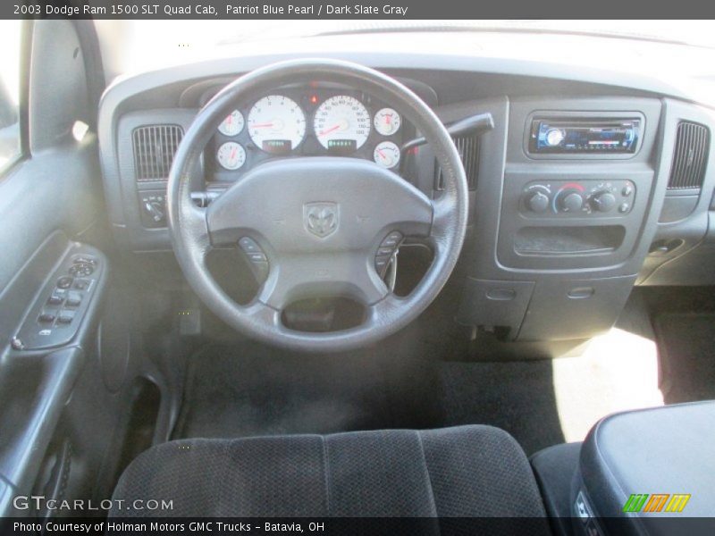 Patriot Blue Pearl / Dark Slate Gray 2003 Dodge Ram 1500 SLT Quad Cab