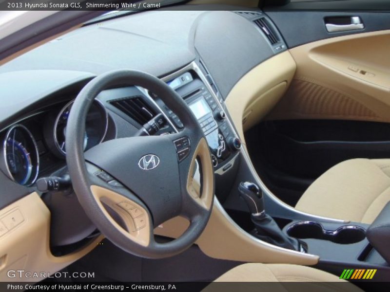 Shimmering White / Camel 2013 Hyundai Sonata GLS