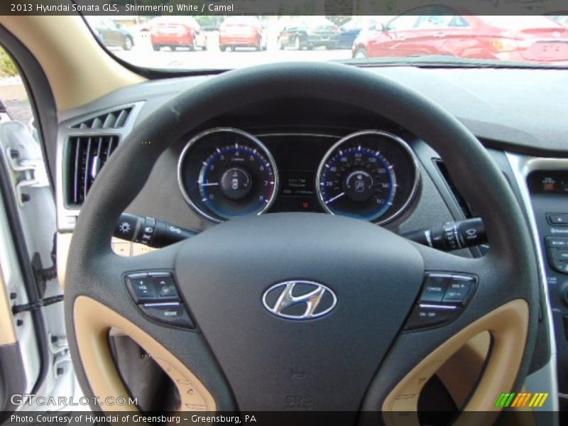 Shimmering White / Camel 2013 Hyundai Sonata GLS