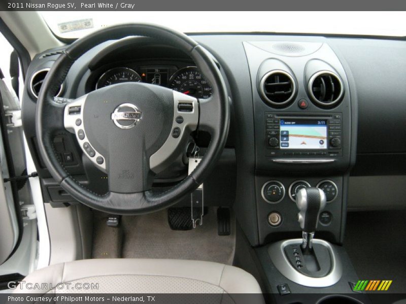 Pearl White / Gray 2011 Nissan Rogue SV