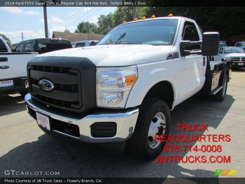 Oxford White / Steel 2014 Ford F350 Super Duty XL Regular Cab 4x4 Flat Bed