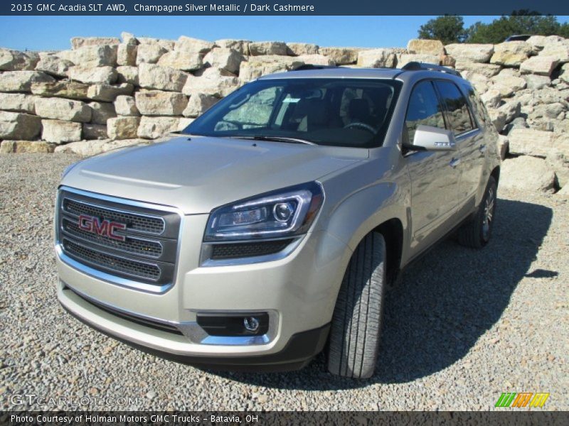 Champagne Silver Metallic / Dark Cashmere 2015 GMC Acadia SLT AWD