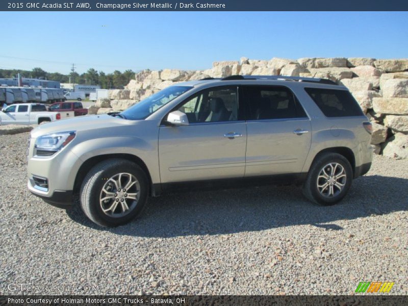 Champagne Silver Metallic / Dark Cashmere 2015 GMC Acadia SLT AWD